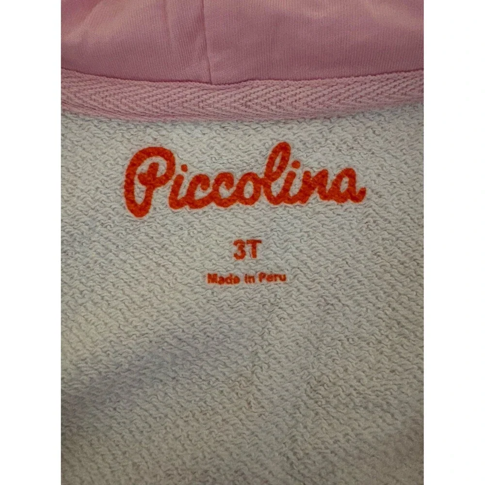Piccolina Pink Sweatshirt Jacket, Map Print, Size 3T